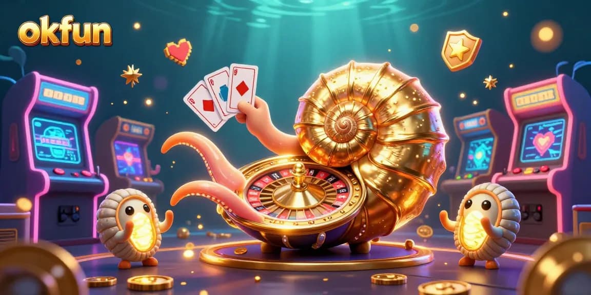 Experience thrilling gaming at okfun with vibrant casino elements and engaging 3D characters.