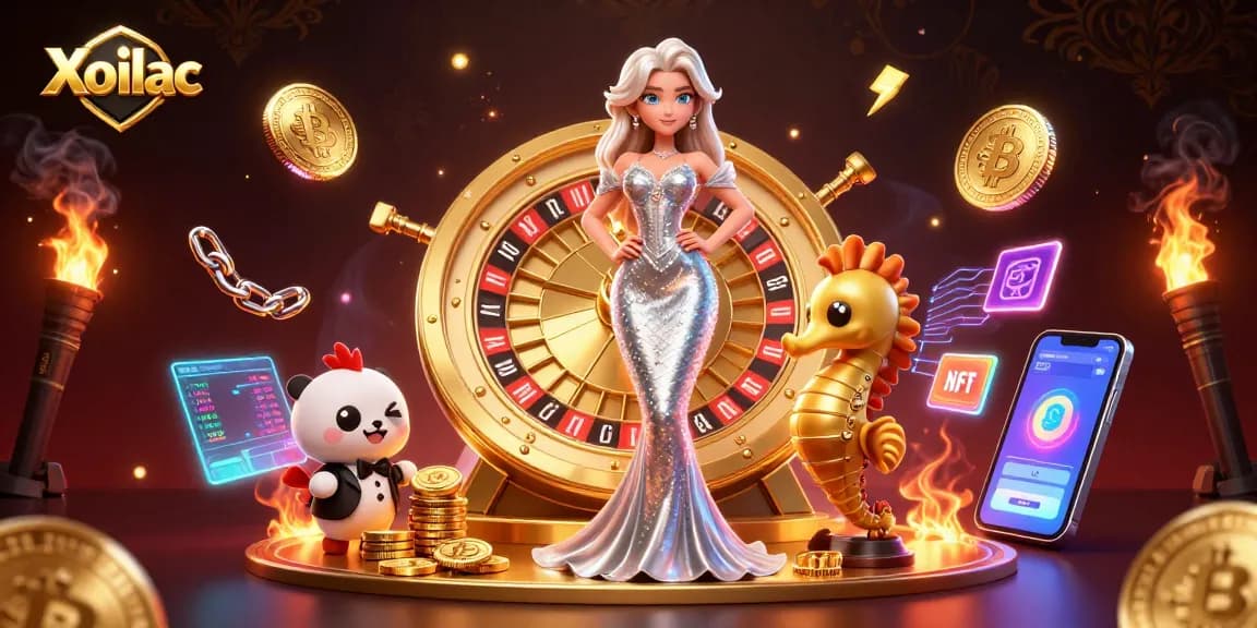 Xoilac offers exciting casino experiences like roulette, represented by a glamorous scene featuring a stunning mermaid.