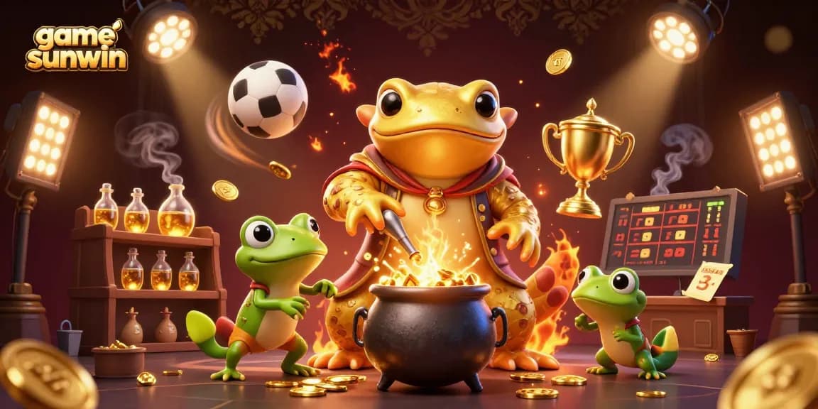 Discover game sunwin with golden elements and dynamic action in an enchanting casino scene.