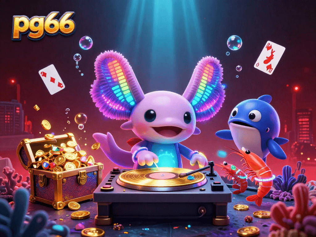 Engage in thrilling gameplay at pg66 with vibrant characters and dynamic underwater casino elements.