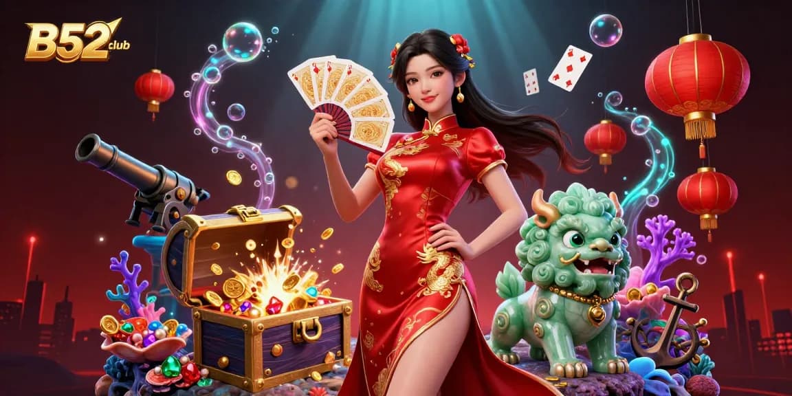 B52club offers immersive gameplay experiences with colorful casino elements and vibrant character designs.