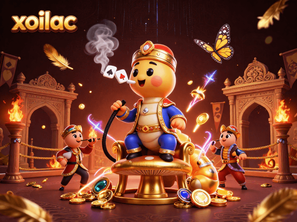 Xoilac platform showcases exhilarating live casino action with colorful characters and dynamic gaming elements.