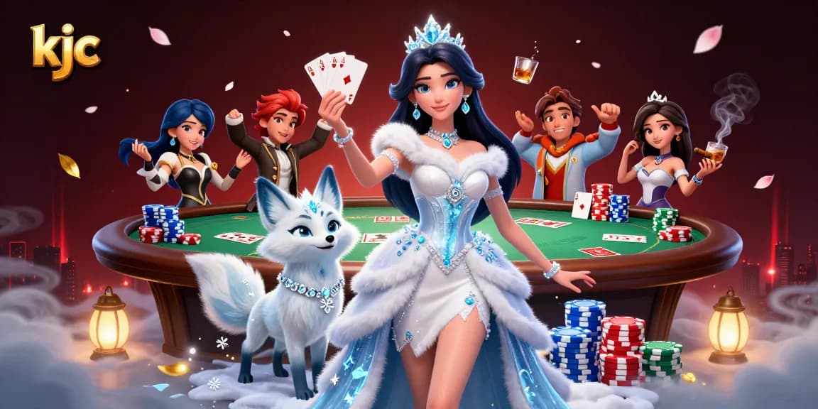 Experience the excitement of kjc with a stunning poker scene featuring vibrant characters and dynamic game elements.