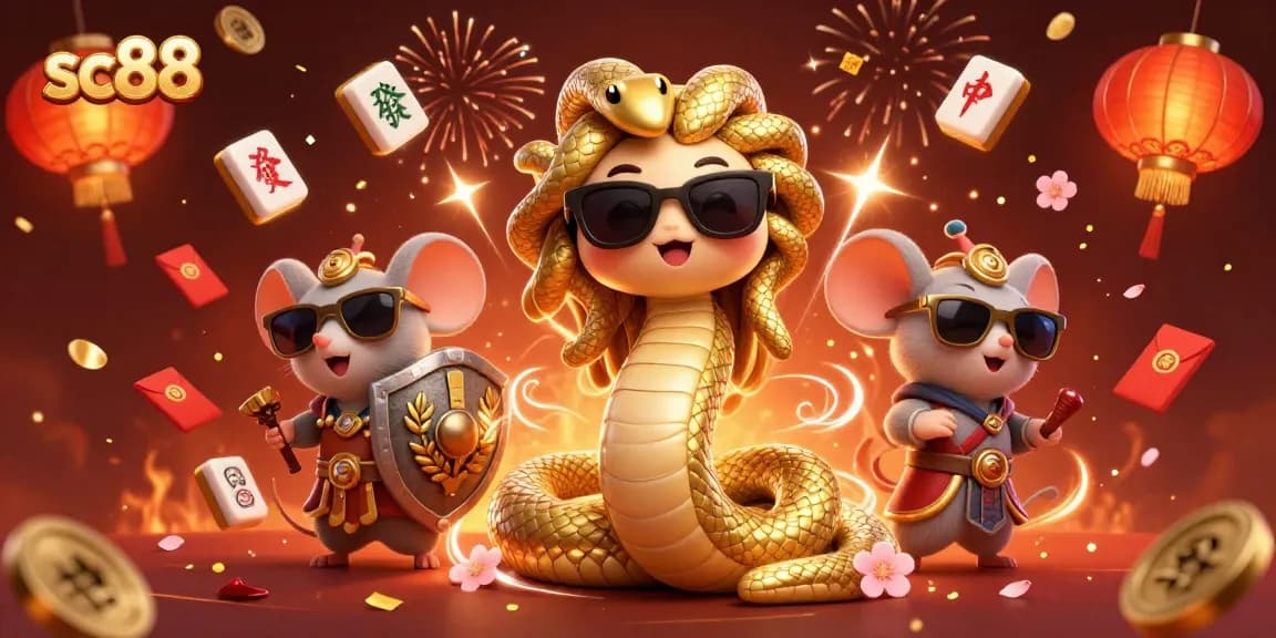 Immerse in sc88's vibrant casino world with Medusa and festive gaming elements.