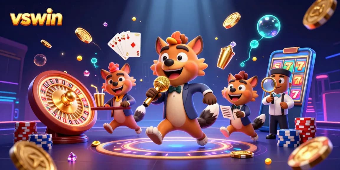 Engage in excitement with vswin's vibrant casino scene featuring dynamic gambling activities.