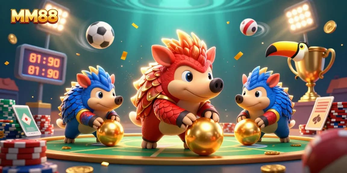 MM88 pangolins compete in a dynamic gambling game, showcasing action and excitement.