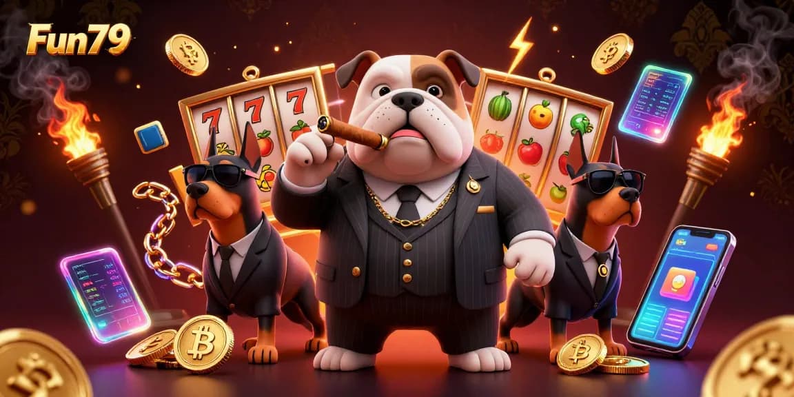 Win big with Fun79 in a vibrant casino scene featuring exotic characters and rich game elements.