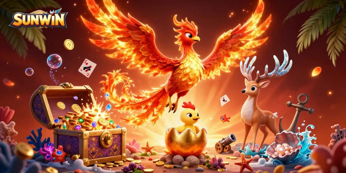 Experience thrilling adventures at SUNWIN with vibrant casino elements and captivating characters.