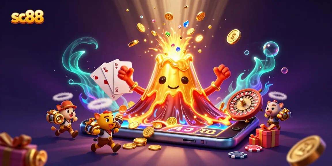 Win big at sc88 with a golden volcano erupting treasures and colorful slot games.