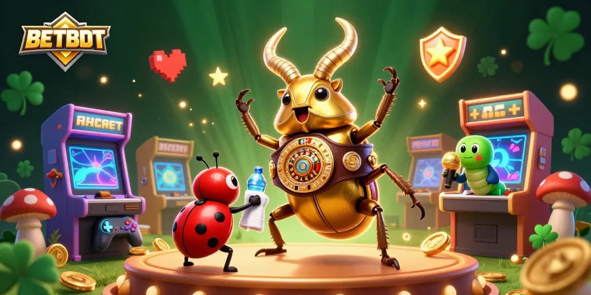 Experience seamless betting excitement with BETBDT in a vibrant 3D casino scene featuring game machines and characters.