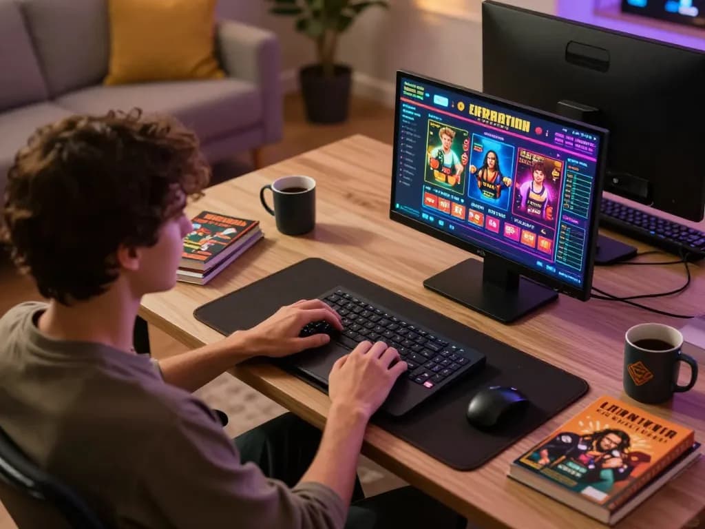 Engaged player using F168 to explore online casino games from home