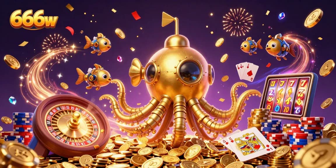 Engage with thrilling gaming adventures at 666w featuring interactive 3D imagery of vibrant casino elements.
