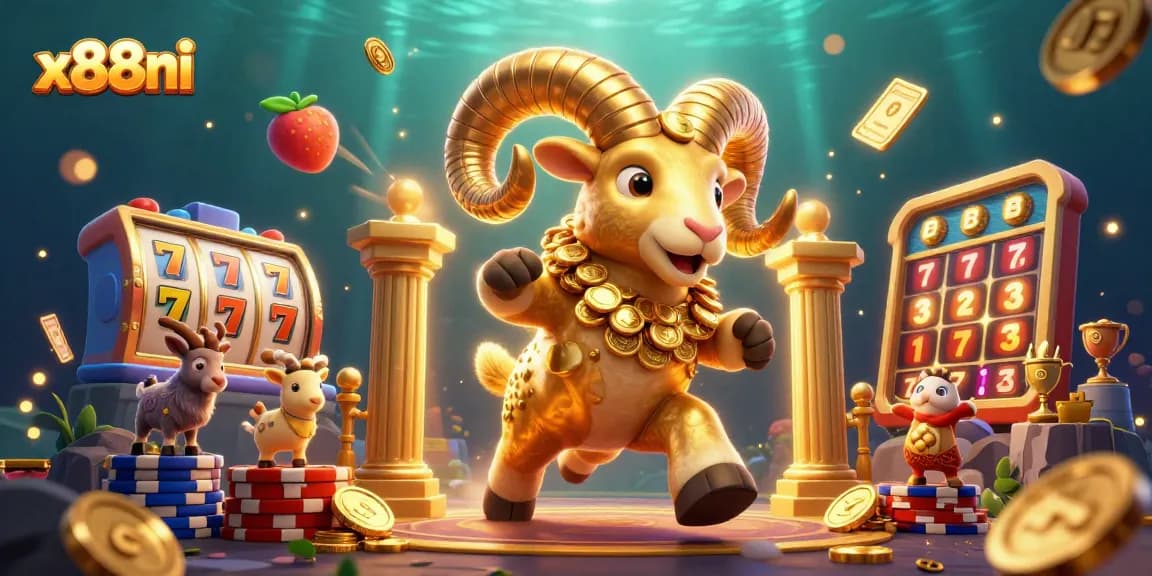 X88ni players spinning slot reels with jackpots in a dynamic casino scene filled with gold coins.