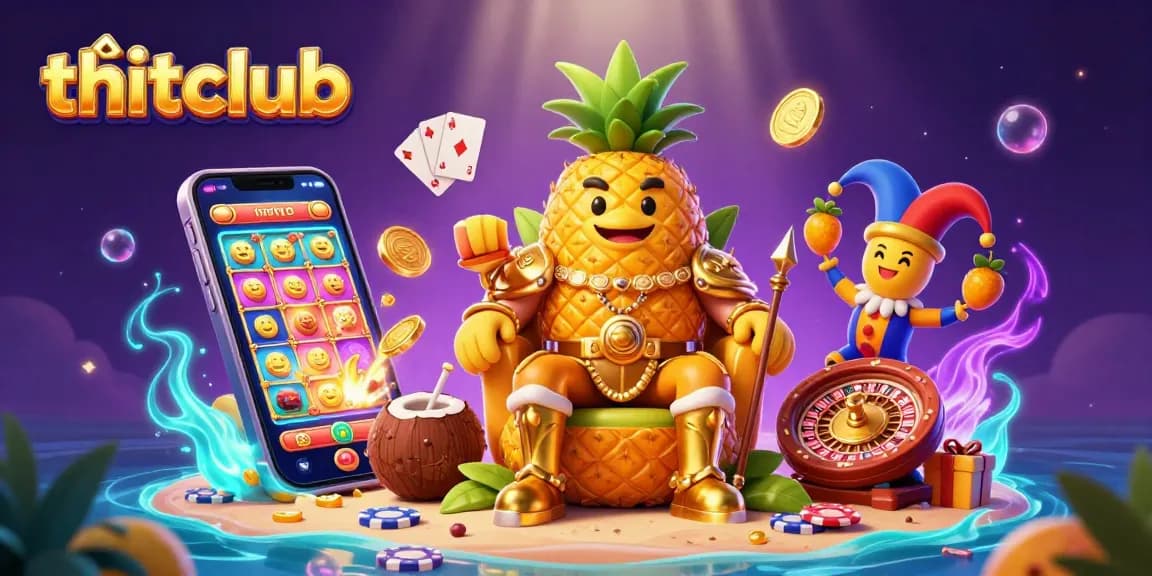 Experience the thrill of tải hitclub with golden pineapple king at a vibrant casino scene.
