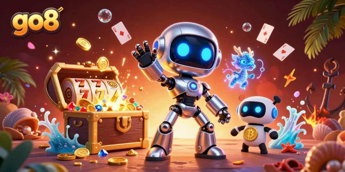 Join the excitement at go8 with vibrant casino-themed characters and dynamic gaming elements.