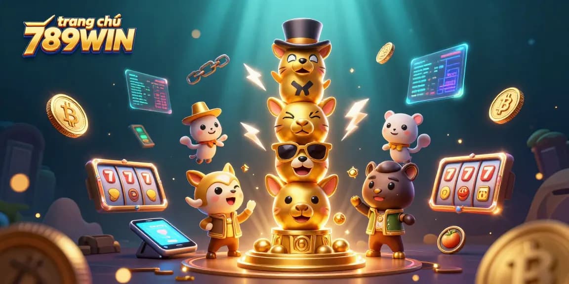 Spin the reels on trang chủ 789WIN with vibrant golden totems and crypto elements!