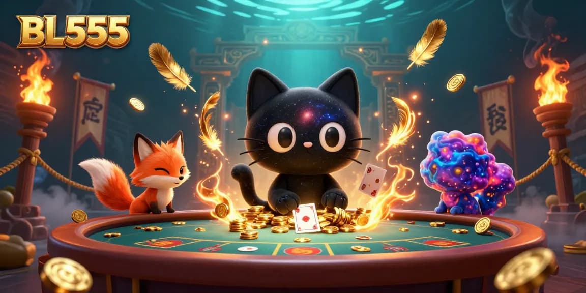 Engage with the cosmic casino experience at BL555, featuring unique characters like a black hole cat and nebula fox.