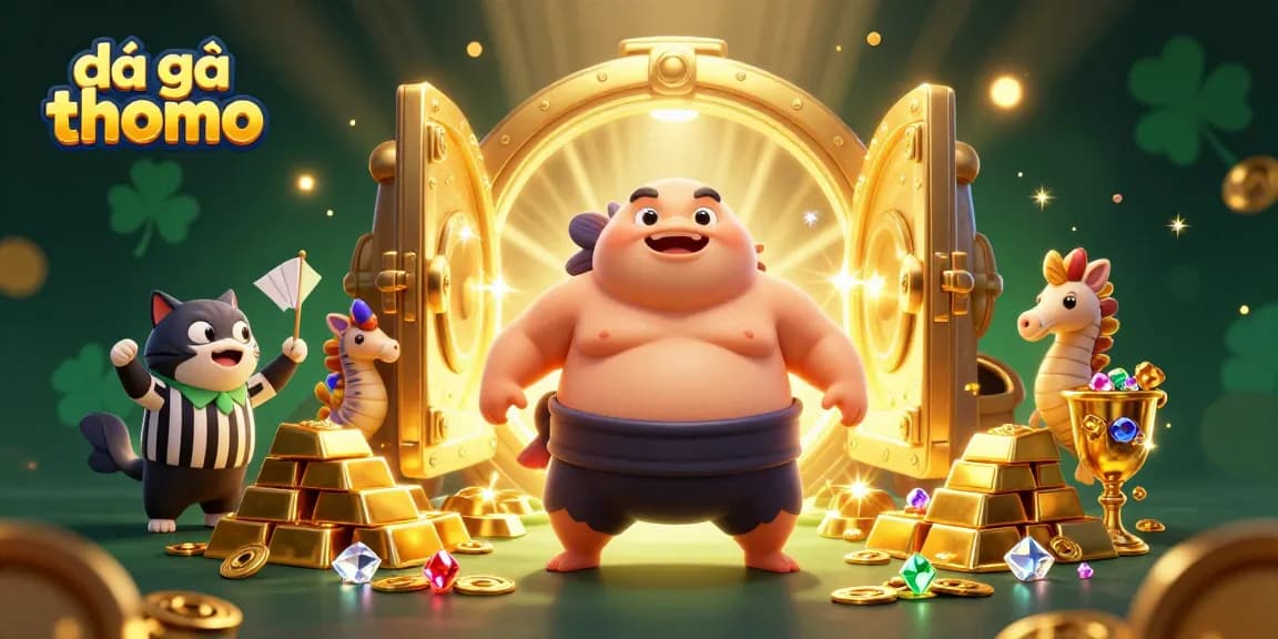 Engage in đá gà thomo with vibrant underwater scenes and energetic characters delighting in a thrilling match.