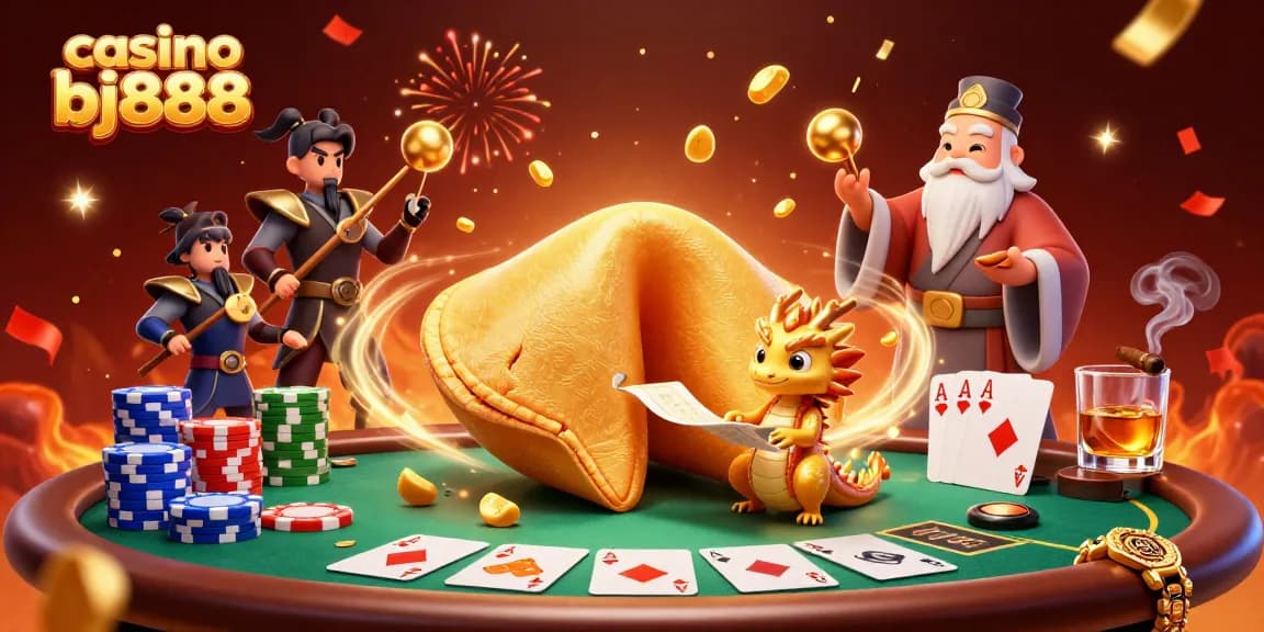 Experience excitement at casino bj888 with a rich 3D illustration of gameplay elements and characters.