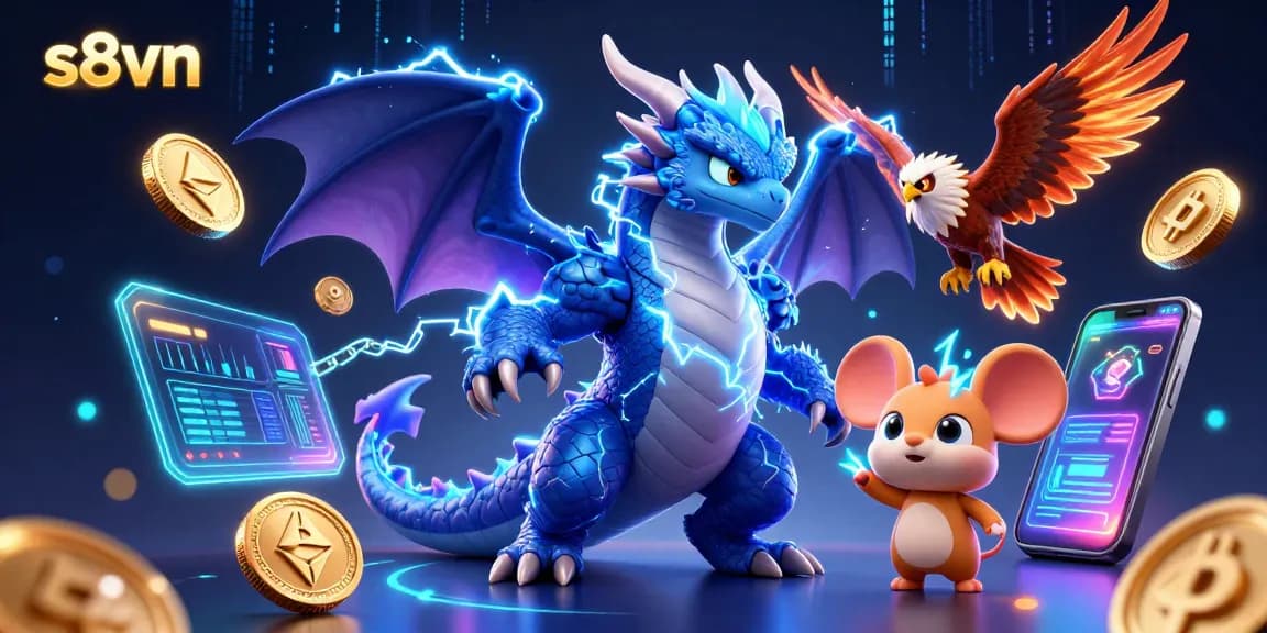 Engage in thrilling gameplay at s8vn with dynamic crypto-themed casino visuals.