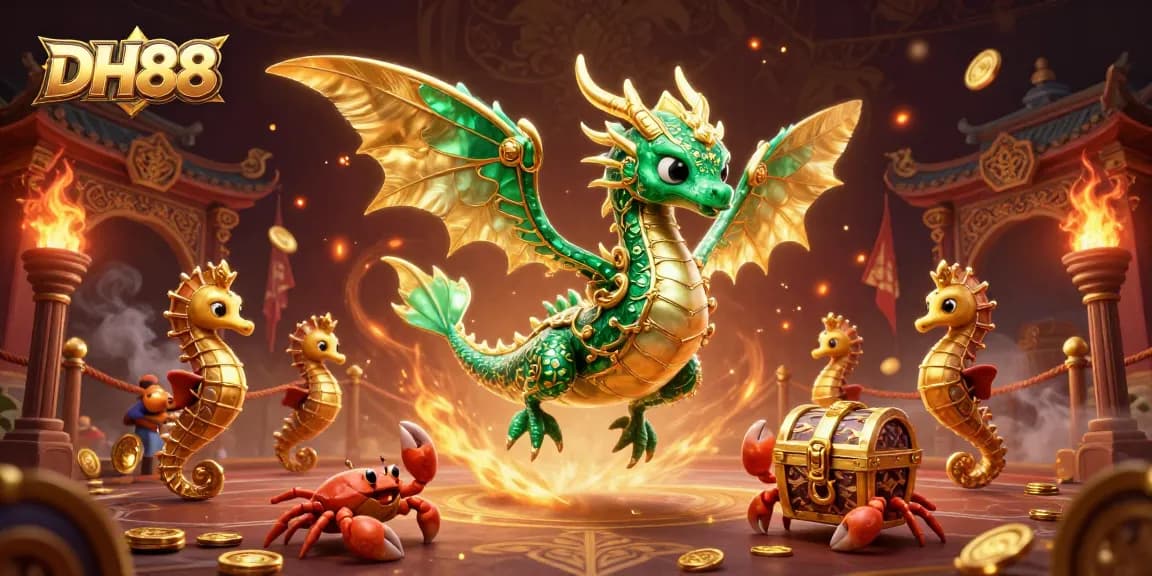 Engage with DH88's dynamic online casino experience featuring vibrant game elements and dragon-themed contenders.