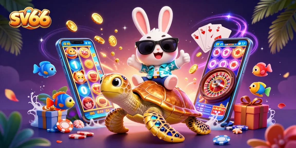 Engage with sv66's thrilling casino experience, featuring games and vibrant characters in a rich 3D scene.