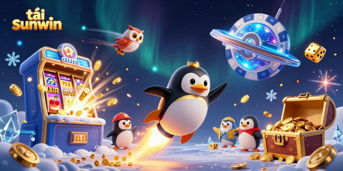 Experience the thrilling journey of tải sunwin with a golden penguin racing to a casino victory!