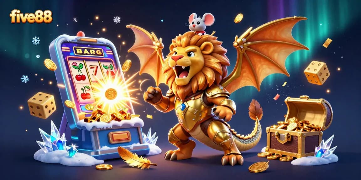 Engage in epic spins at five88 with 3D cartoon chimera and dynamic jackpot elements.