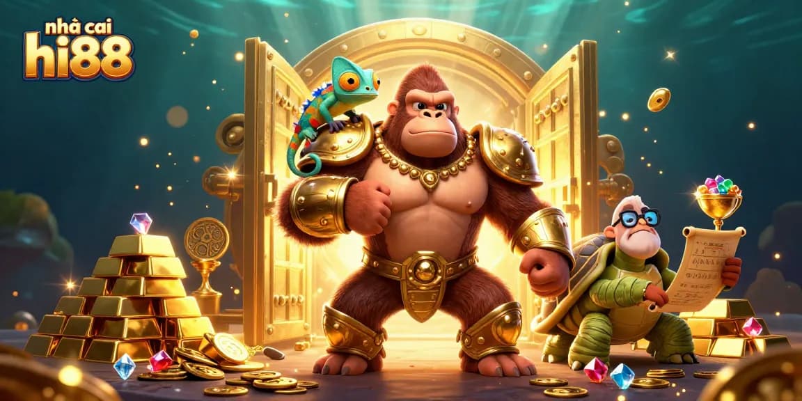 House your winnings with the vibrant characters of nhà cái hi88 in a fun casino adventure.