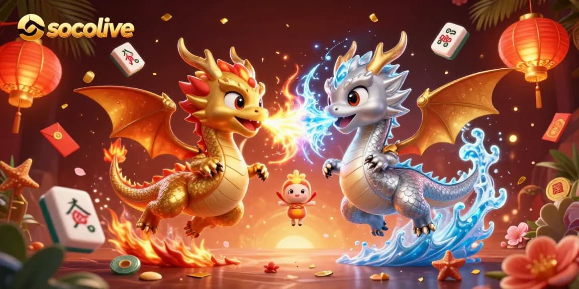 Socolive offers immersive dragon-themed gaming, with captivating elements like golden coins and vivid lanterns.