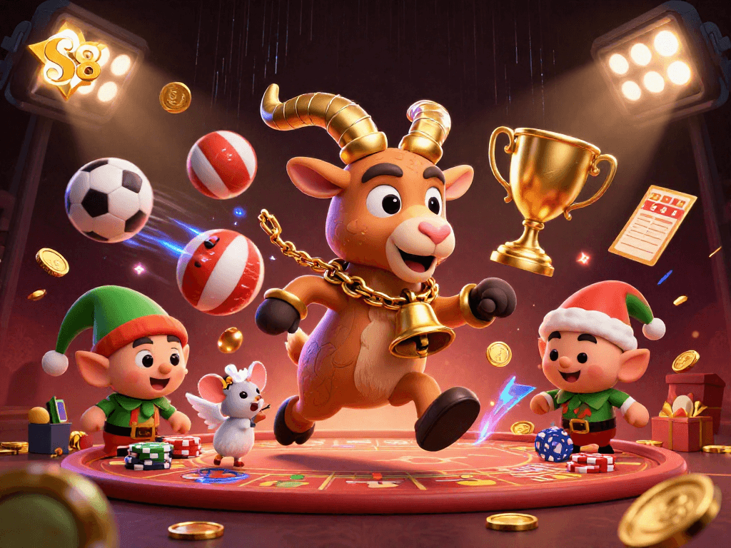 Experience S8's vibrant gambling scene where Krampus and friends bring chaotic festive action.