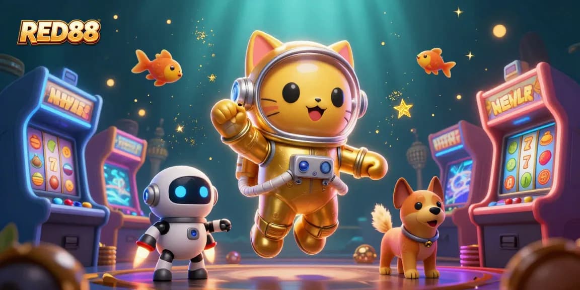 Play at RED88 and experience thrilling slots with cartoon characters in a vibrant casino!