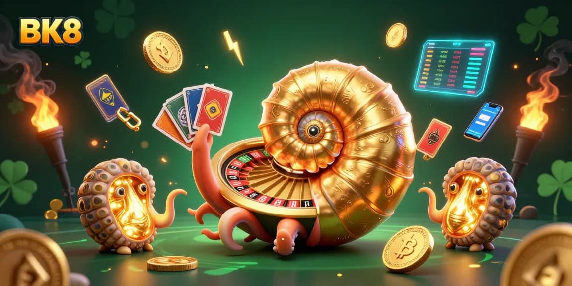 Engage with BK8 casino by exploring vibrant games and winning strategies in this energetic illustration.