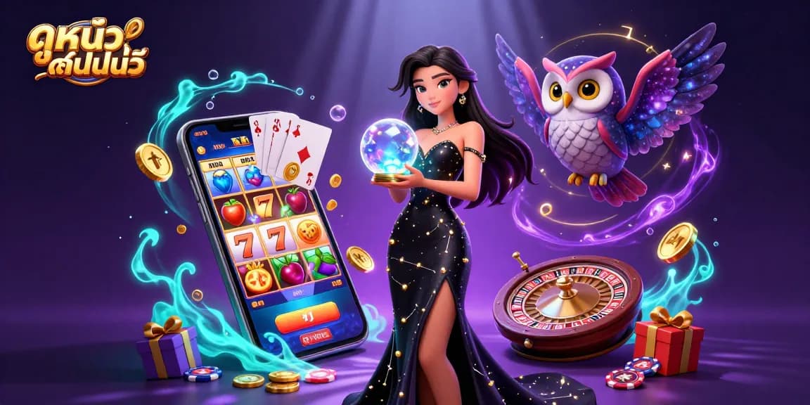 Engage with ดูหนังออนไลน์ through stunning 3D illustrations of mystical elements and vibrant casino games.