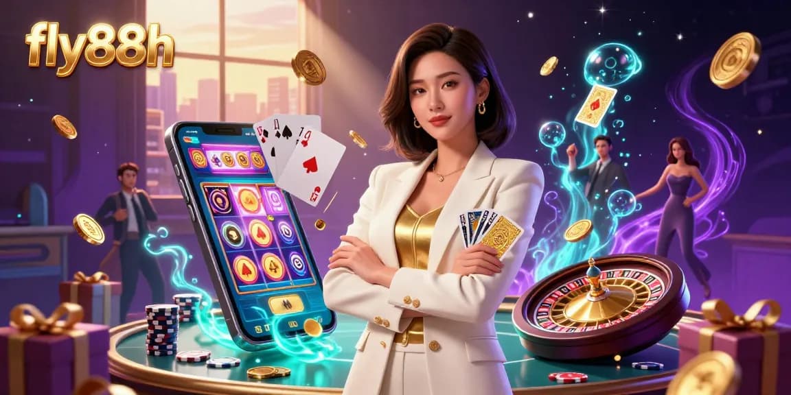 Experience exciting gameplay at fly88h with vibrant slots, cards, and casino elements.