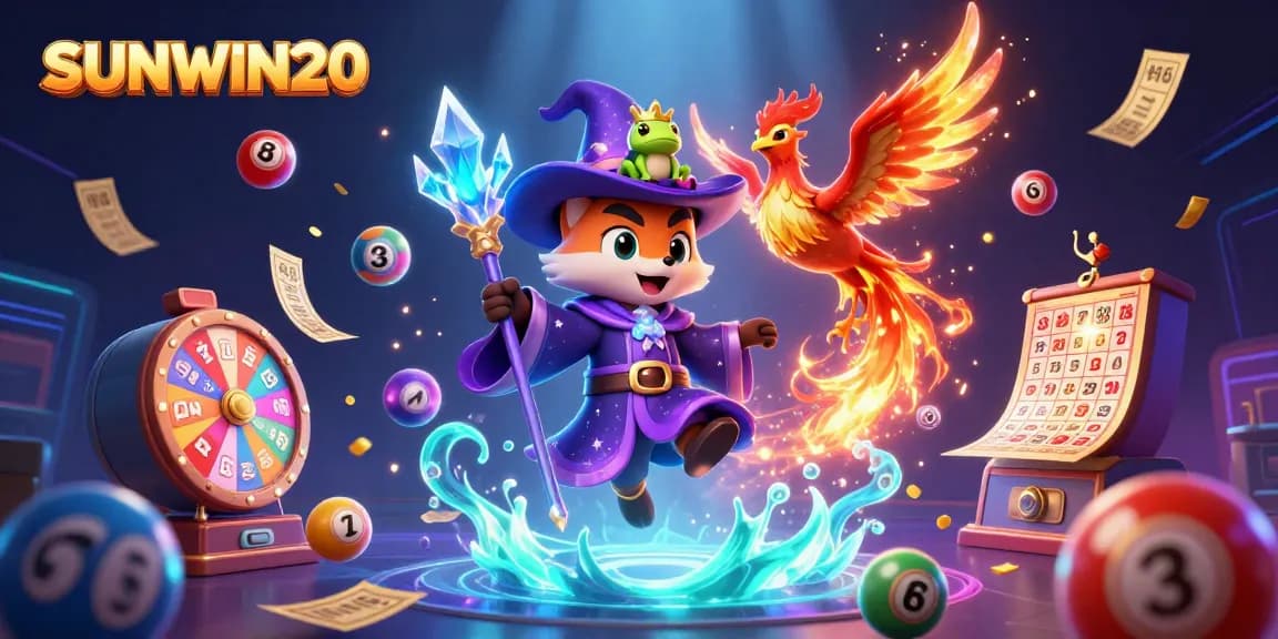 Celebrate wins with SUNWIN20 in a vibrant casino scene filled with lottery excitement!