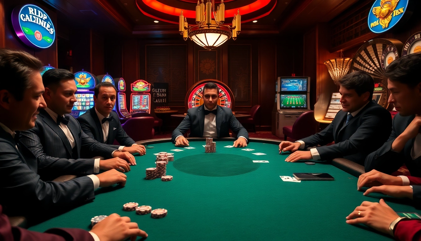 Experience the thrill of gambling with exclusive slots and poker at ทางเข้า soibet ล่าสุด, showcasing vibrant gaming interfaces and luxury settings.