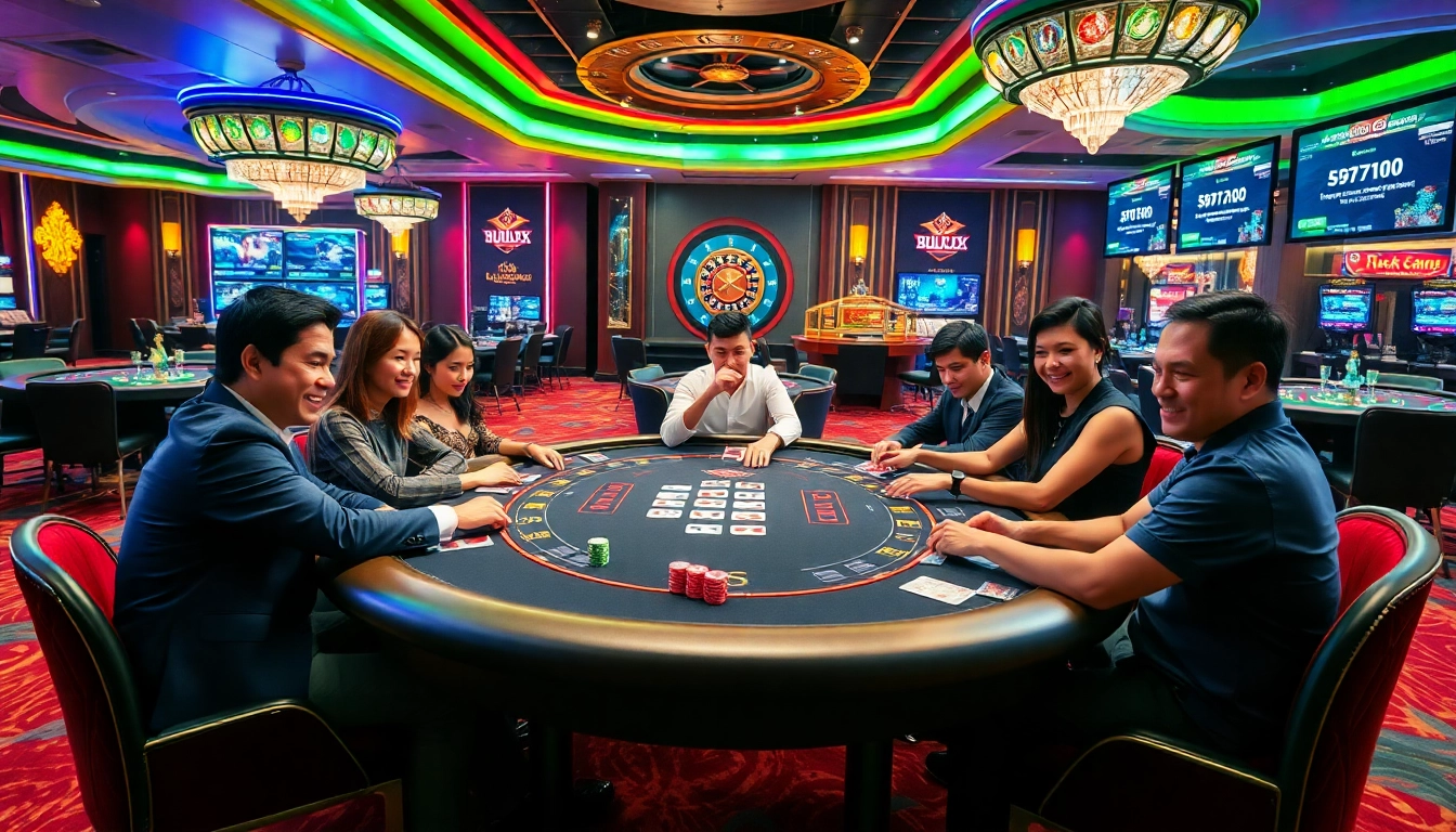 Players enjoying poker at LUCK8 casino, showcasing excitement and luxury. https://luck8k.cn.com