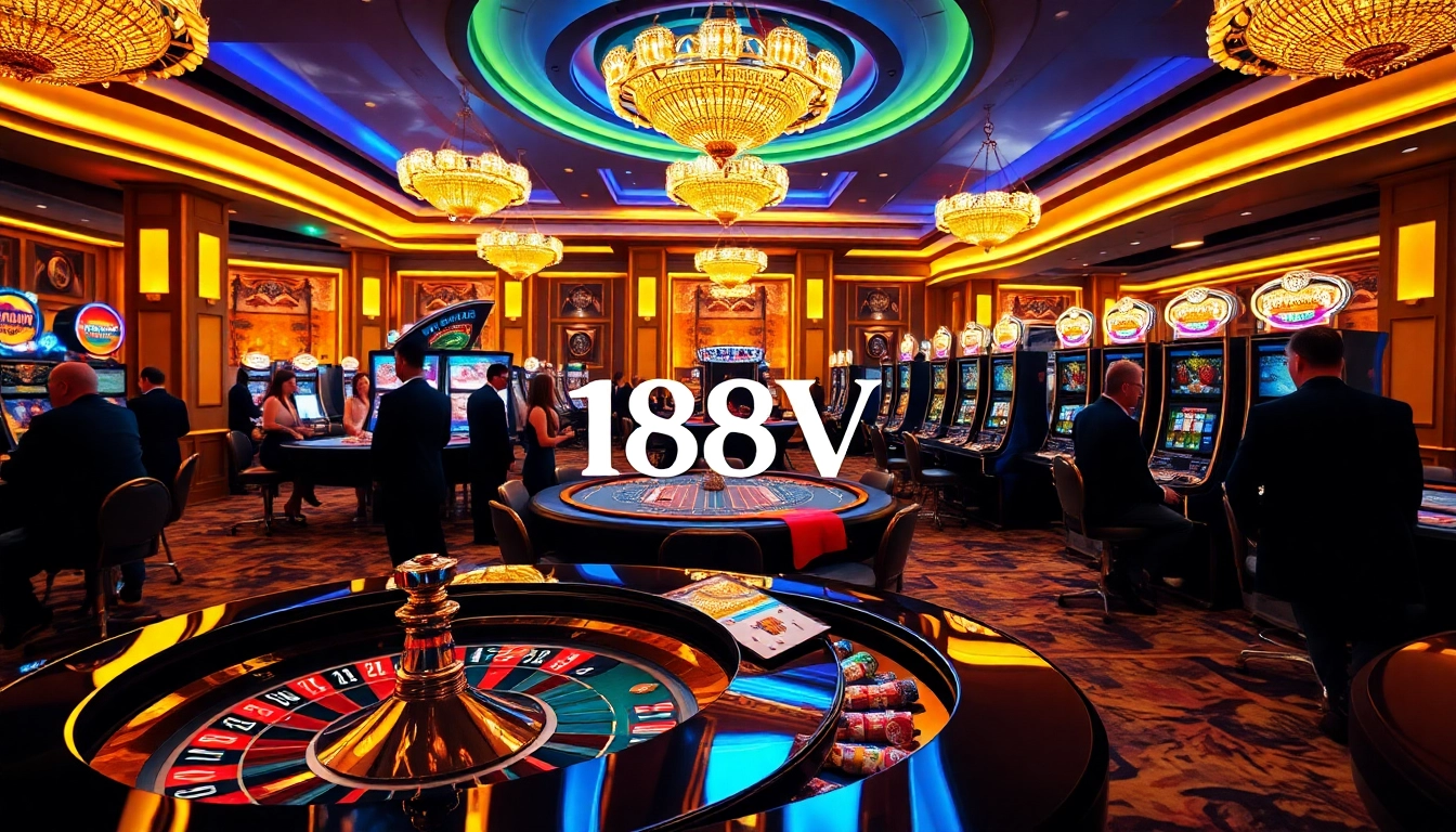 Experience thrilling gameplay at https://188v.today/ casino setup with roulette and slot machines.