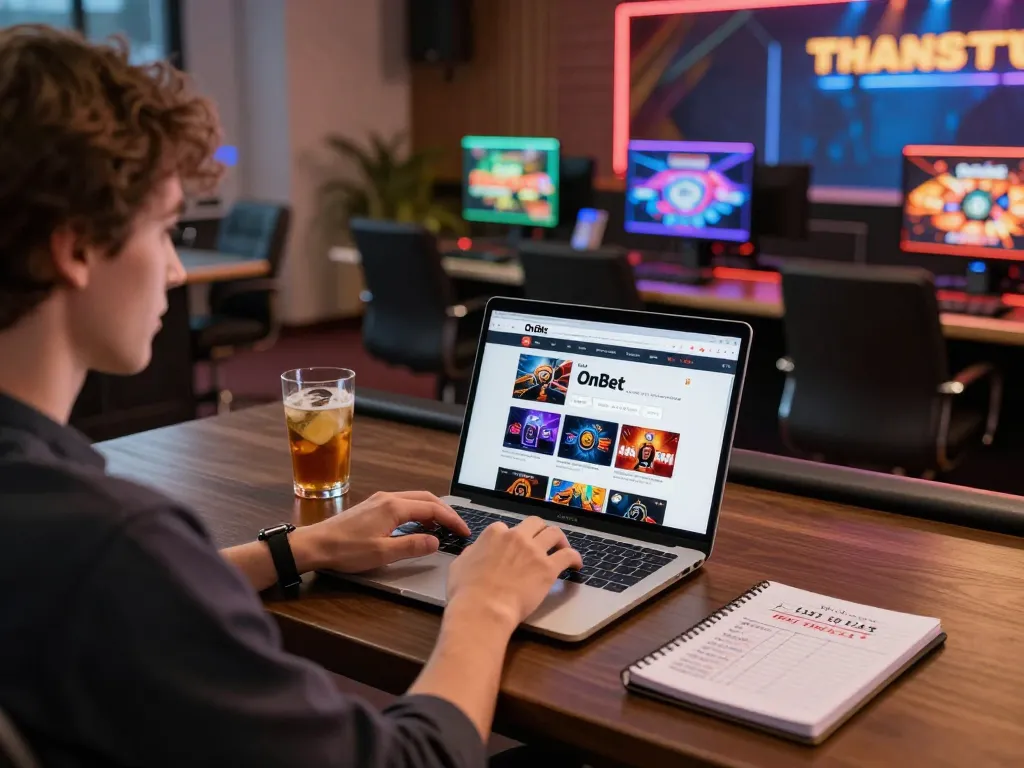 Engaging player enjoying online casino experience with OnBet gaming interface displayed