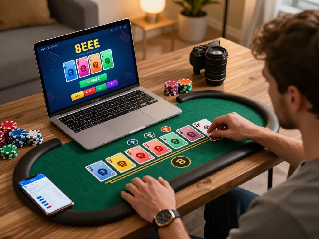 Engaging gameplay on the 8EEE app showcasing strategic blackjack betting options