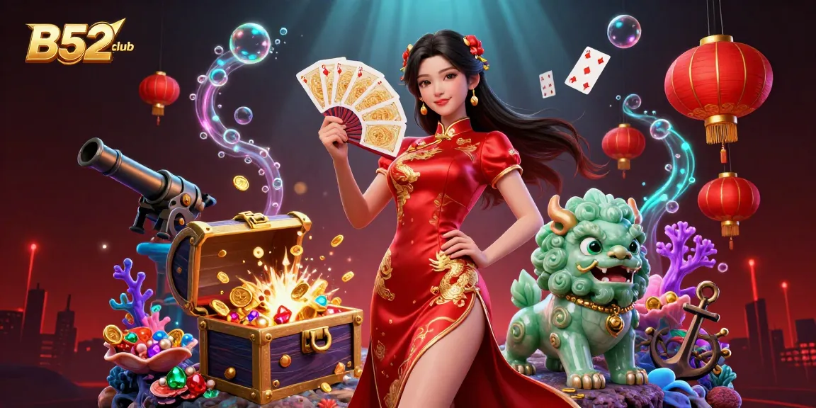 B52club offers immersive gameplay experiences with colorful casino elements and vibrant character designs.