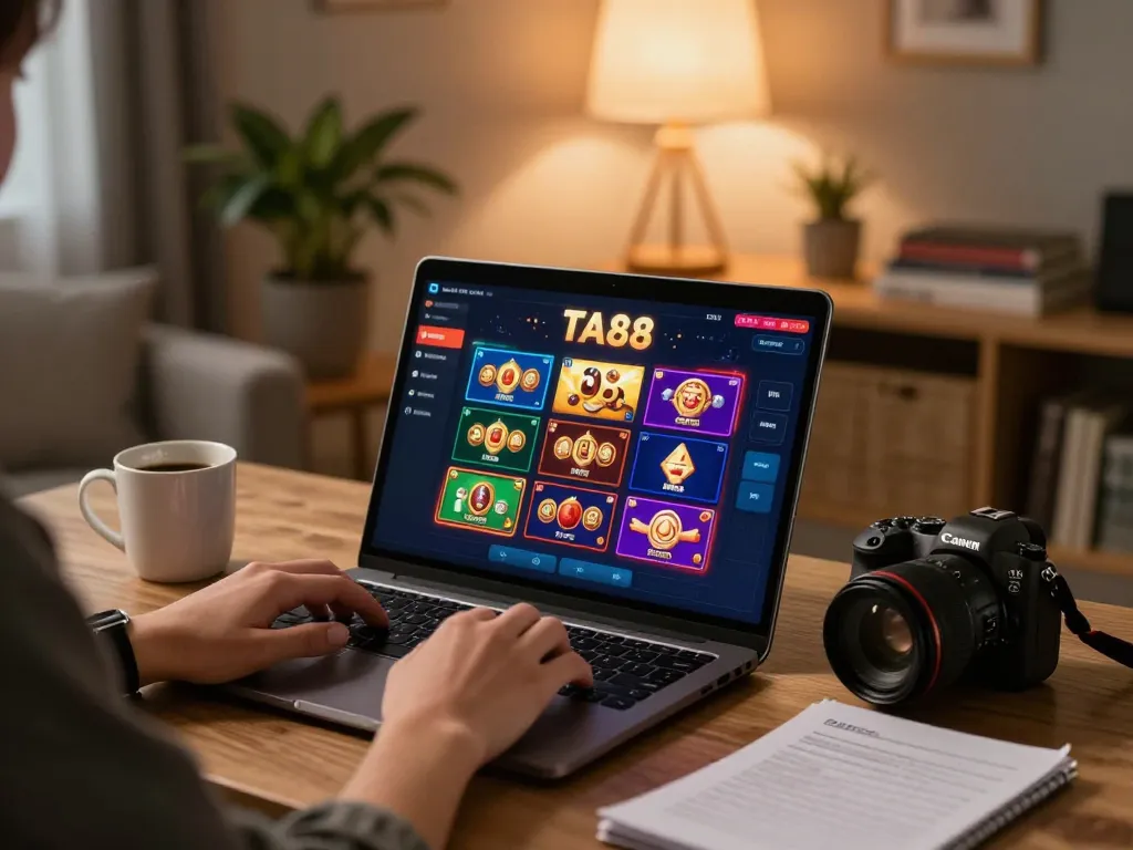 Play engaging games on TA88 online platform in a cozy gaming setup