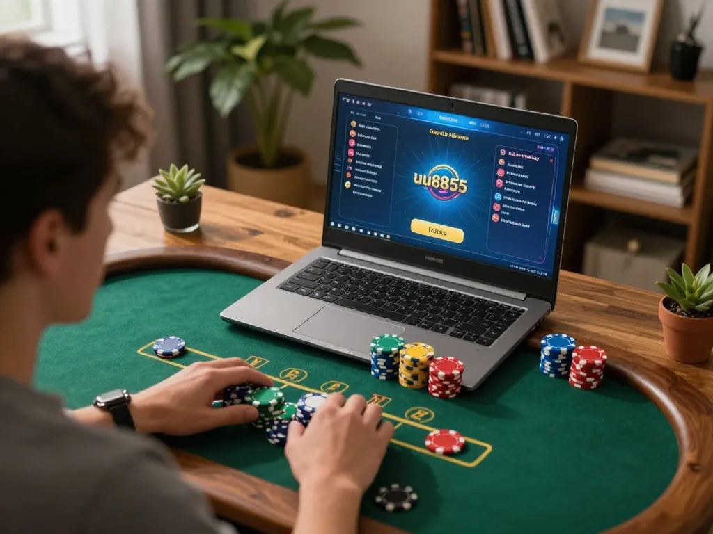 Intense online blackjack gameplay on uu8855, with focus on player strategy and vibrant environment.