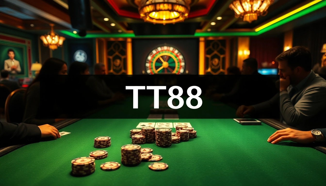 Experience high-stakes poker action at TT88, where players immerse in thrilling gameplay with luxurious surroundings.