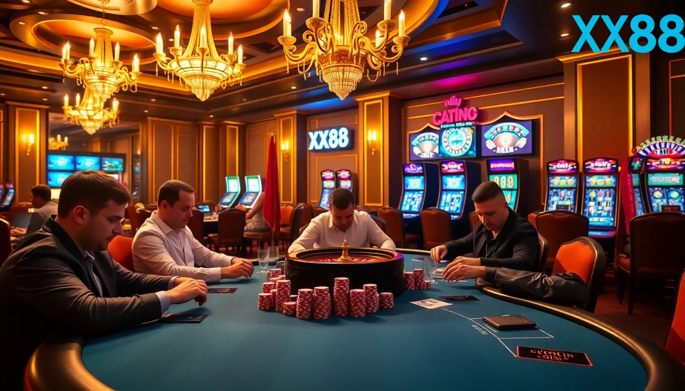 Experience the thrill at XX88's high-stakes casino with vibrant poker action and exciting games.