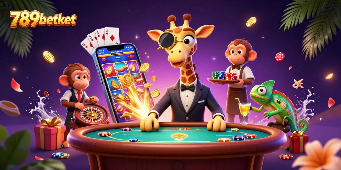 Engage with thrilling slots at 789betket, where a high-roller giraffe reigns supreme at the gaming tables.