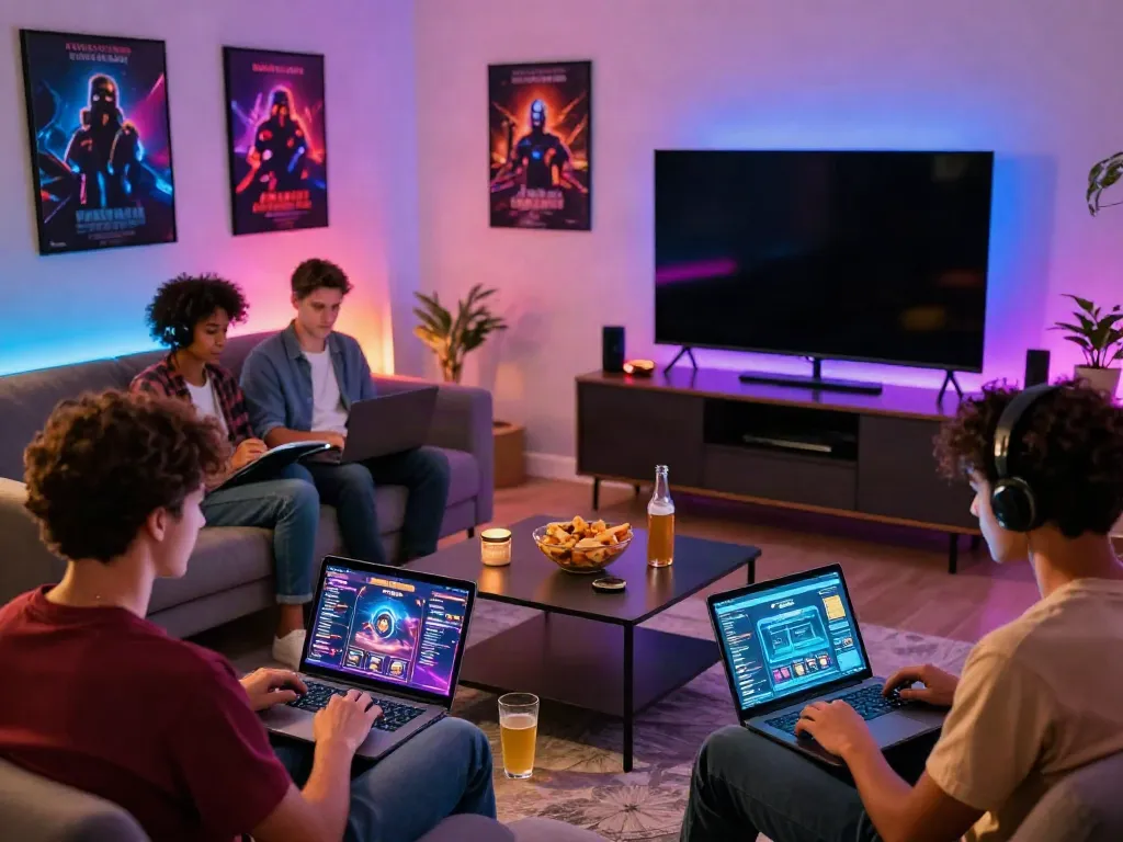 Players enjoying a non gamstop casino experience in a modern setting.