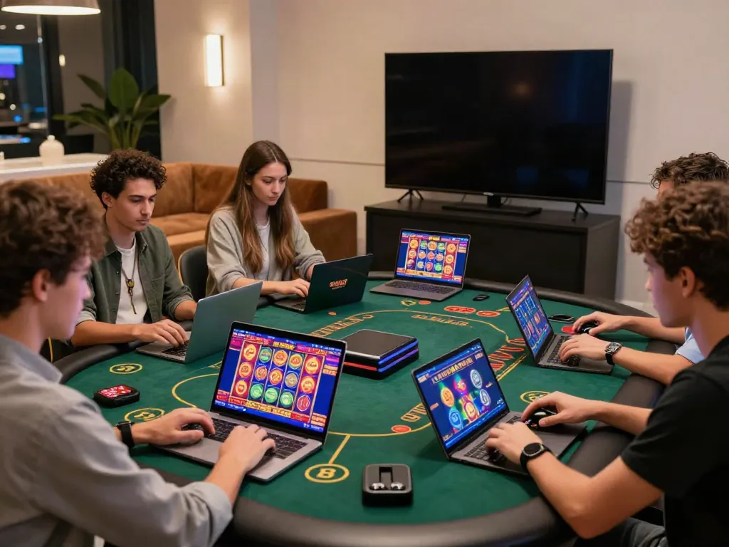 Engaged players at a non gamstop casino enjoying a vibrant gaming atmosphere.