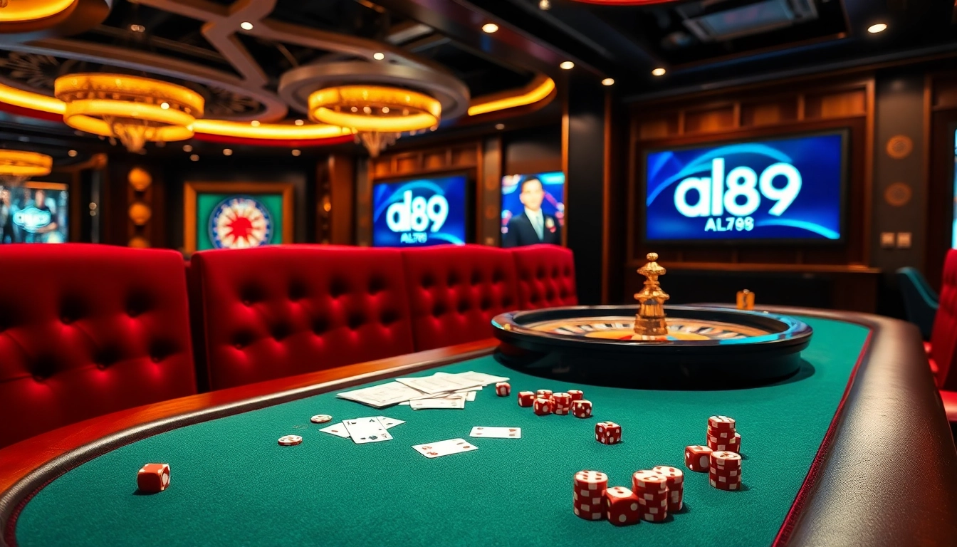 Players engaging in thrilling games at alo789 casino with luxurious tables and vibrant atmosphere.